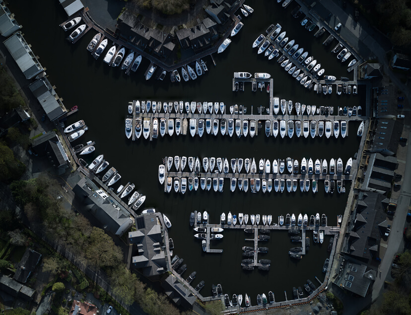 Windermere marina design aerial view